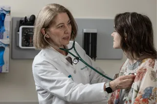 Dr. Dobbie with patient